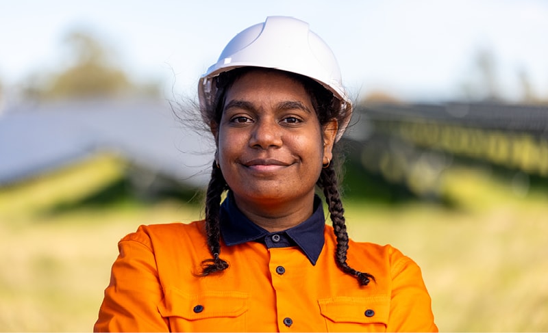 Woman in hard hat